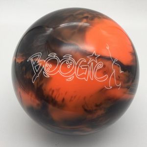 Bowling Bowlingbal AMF 'Xtreme Boogie', zwart oranje, polyester, 16 pond, Ongeboord, zonder gaten, met 3 graveringen die wit zijn ingekleud
