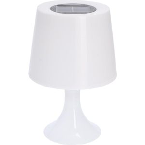 Proventa LED Lantaarn op zonne-energie met sensor voor buiten - Model Fat White 23 cm
