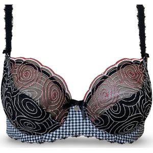 Freya Saskia- niet voorgevormde beugel bh - zwart wit - 70D