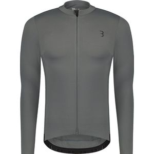 BBB Cycling Essence LS Fietsshirt Heren Lange Mouwen - Allround Wielershirt – Wielrenshirt Heren – Grijs – Maat S – BBW-420