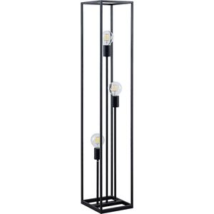 Lindby - vloerlamp - 3lichts - staal - H: 120 cm - E27 - zwart