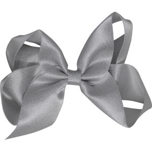 Jessidress Chique Haarclip met elegante strik Meisje Haarclips Haarstrikje 12 cm - Zilver