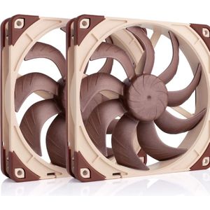 Noctua NF-A14x25 G2 PWM Sx2-PP - Ventilatorhuis 2-pack - 140mm - 91.58 cfm - 1500 rpm - 24.8 dBA - 4-pin PWM - beige, bruin