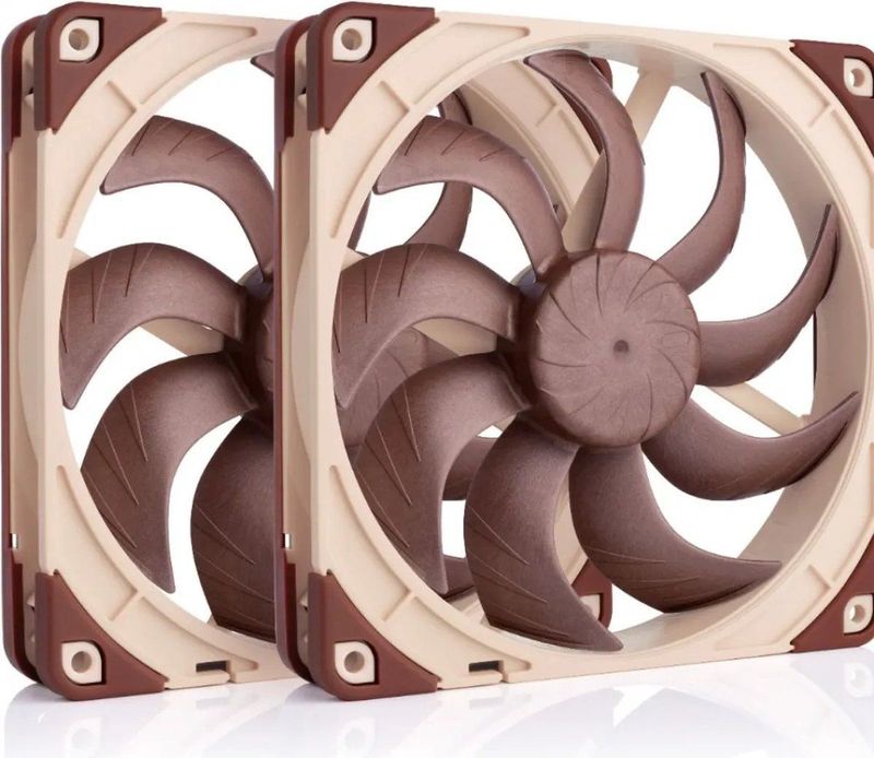 Noctua NF-A14x25 G2 PWM Sx2-PP - Ventilatorhuis 2-pack - 140mm - 91.58 cfm - 1500 rpm - 24.8 dBA - 4-pin PWM - beige, bruin
