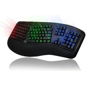 Adesso Tru-Form 150 Gaming Toetsenbord - Ergonomisch Toetsenbord - Qwerty - LED Verlichting - Membraan - RGB kleurinstellingen - Zwart - USB aansluiting