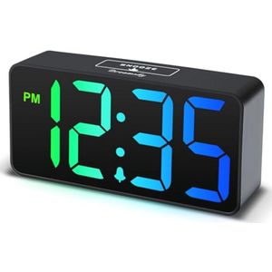 Kleine digitale wekker met grote cijfers en dimmer voor slaapkamer en kinderen