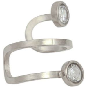 Ear cuff - Zilverkleurig - Met zirkonia steentjes - Stainless steel - Geen gaatje nodig! - Verkleurd niet