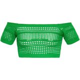 Jacquardtop - Off-Shoulder - Korte Mouwen - Casual - Elegant