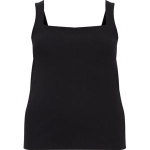 WE Fashion Dames singlet van ribstof - Curve