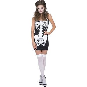 Karnival Costumes Verkleedjurk Skelet Carnavalskleding Dames Halloween Kostuum Dames Halloween Kostuum Volwassenen Carnaval - Polyester - Maat M - Excl kousen - Skelet Dame