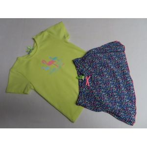 Ensemble - T shirt geel + rokje multicolor - Flamingo - 2 jaar 92