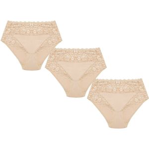 3-Pack Dames tailleslips JC met kant H805 Huid- Maat M