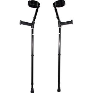 Elleboogkrukken Premis met ergonomisch handvat en anti-tik beveiliging - zwart per paar