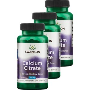 Swanson | Calcium Citraat 200mg | 60 Capsules | 3 stuks | 3 x 60 Capsules