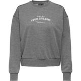 Only - Onlnola Ls Glitter Print - Sweater - Donkergrijs - Zilver Glitter