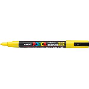 Krijtstift - Chalkmarker - Universele Marker - Uni Posca Marker - 2 geel - PC-3M - 0,9mm - 1,3mm - 1 stuk