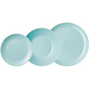 Turquoise Opaal Serviesset - Diwali 18 delig - voor 6 personen bordenset 6 person