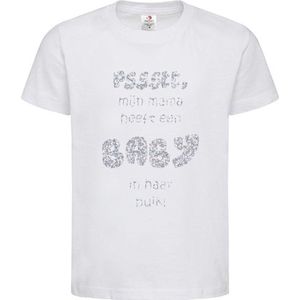 Shirt Aankondiging zwangerschap Pssstt, Mama heeft een baby in haar buik! | korte mouw | wit/zilver GLITTER | maat 86/92 zwangerschap aankondiging bekendmaking Baby big sis bro sister brother Grote Zus Broer