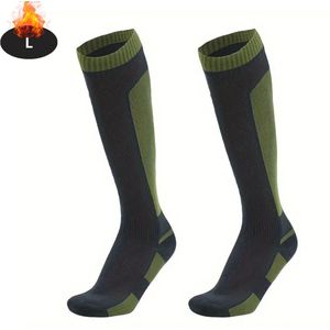 Bovista Skisokken - Ski Sokken - Warme Sokken - Lange Huissokken - Thermo - Compressie - Waterdicht - Groen - L