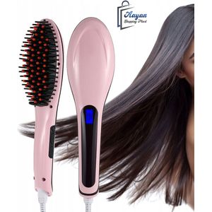 Elektrische haarborstel met LCD-scherm – Ionische stijltang borstel 2-in-1 – Temperatuurregeling – Antiverbrandingspunten – warmteborstel – haarborstel fohn – haar borstel – multistyler – haarborstel antiklit – 07199