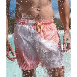 SEA'SONS - Zwembroek Heren - Kleurveranderend - Gestreept - Koraal Wit- Maat S