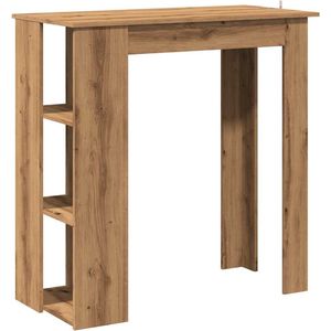 vidaXL - Bartafel - met - schap - 102x50x103,5cm - bewerkt - hout - artisanaal - eiken