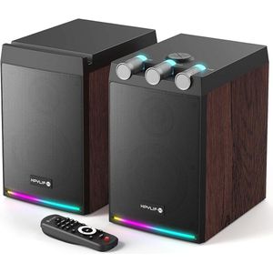 Actieve Bluetooth Plankluidspreker 2.0 - Houten Behuizing - 100 Watt - RGB-verlichting