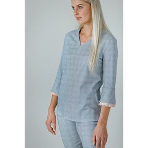 Charmor Katoenen Pyjama Dames Volwassenen | Lange Mouw Lange Broek | Winter Pyama Dames Volwassenen | Saffier 315/6100 42