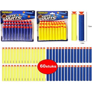 60 stuks darts pijlen met zuignap - geschikt voor Nerf guns , speelgoedblaster - Elite Darts pijltjes- 2 pakken pijlen