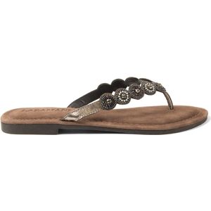 Lazamani - Lea Dames Slippers Leer Pewter - Maat 36