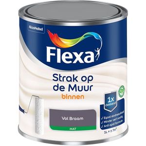 Flexa - Strak op de Muur Binnen Muurverf Mat - Vol Braam - Mengverf - 1 Liter