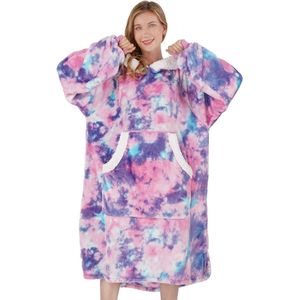 Oversized hoodiedeken met gigantische zak – flanel sweatshirt met capuchon voor volwassenen – voel je warm, knus en omarmd knuffeltrui voor dames en heren ,