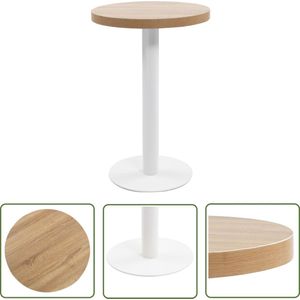 The Living Store Bistrotafel 50 cm MDF lichtbruin - Bistrotafel - Houten Tafeltje - Buitentafeltje - Terrastisch - Cafetafel