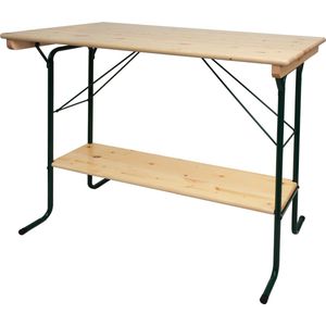 Bartafel MCW-L67, biertuintafel biertafel biertenttafel campingtafel, inklapbaar metaal grenen hout 110x125x70cm MVG