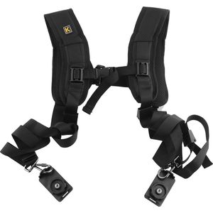 YONO Camera Harnas voor Systeemcamera - Dual Strap Camera Riem - Geschikt voor DSLR Canon / Nikon / Sony - Zwart