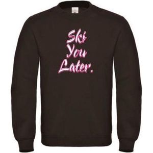 Ski you later wintersport sweater - Zwart M - soBAD. | Foute apres ski outfit | kleding | verkleedkleren | wintersporttruien | wintersport dames en heren
