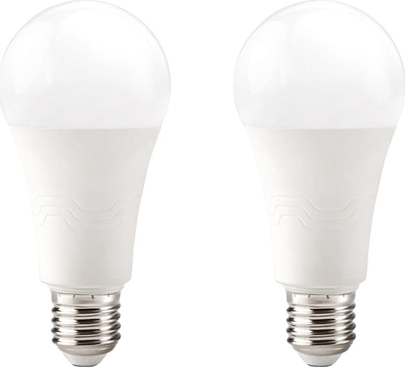 Kobi - LED Lamp - E27 - 18W - 2000lm - 3000K - Standaardvorm - 2 stuks