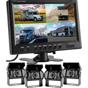 Podofo® Auto Camera - Achteruitrijcamera - Set van 4 - Achteruitrijcamera's - Achteruitrijcamera Draadloos - Draadloze Achteruitrijcamera - Achteruitrij Camera Kentekenplaat