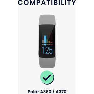 kwmobile 2x armband geschikt voor Polar A360 / A370 - Bandjes voor fitnesstracker in zwart / grijs