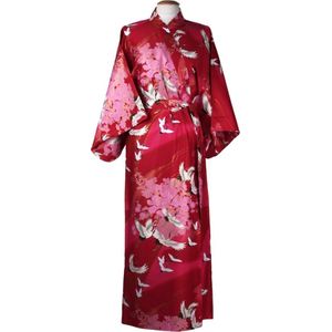 DongDong - Originele Japanse kimono - Polyester - Kraanvogel - L/XL