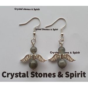 Oorbellen ""Labradoriet"" engel