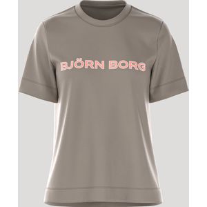 Björn Borg Essential 3 Dames T-Shirt - Grijs/Roze - Maat XXL - 100% Katoen