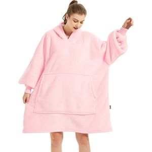 UNBOX Hoodie Deken - 5XL - Cuddle Hoodie - Trui Deken - Snuggle Hoodie - Fleece Deken Met Mouwen - Roze
