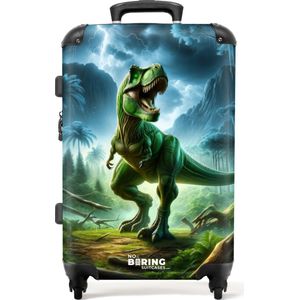 NoBoringSuitcases.com® - Koffer kinderen jongens - Kinderkoffer dinosaurus - 20 kg bagage