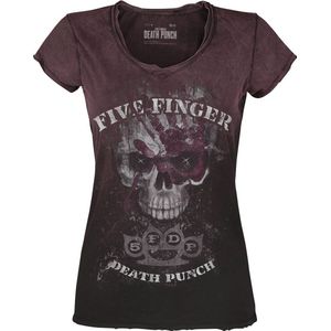 Five Finger Death Punch Big Skull Dames T-shirt - bordeauxrood - S