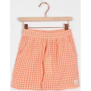 Sissy-Boy - Licht oranje seersucker shorts met ruitpatroon