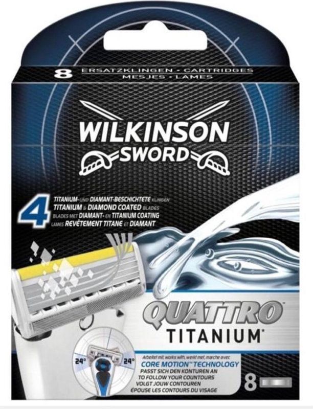 Wilkinson Men Scheermesjes Sword Quattro Titanium 8 stuks