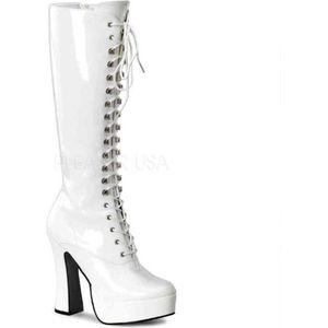 Pleaser - ELECTRA-2020 Kniehoge laarzen - US 10 - 40 Shoes - Wit