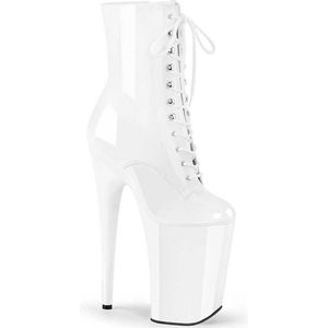 Pleaser - INFINITY-1020 Plateau Laarzen, Paaldans schoenen - Paaldans schoenen - 38 Shoes - Wit