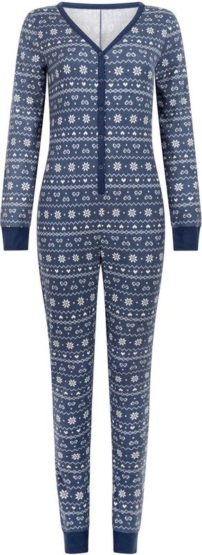 Hunkemöller Jersey onesie Fairisle Blauw XS